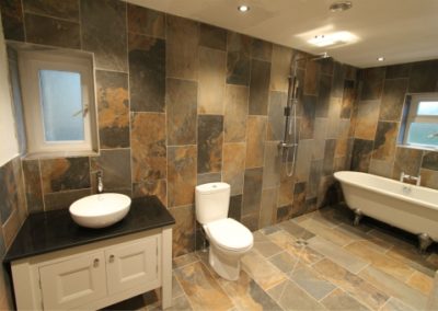open wetroom with large tiles